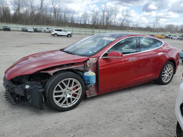 5YJSA1E47FF113946 - 2015 TESLA MODEL S RED photo 1