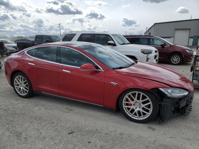 5YJSA1E47FF113946 - 2015 TESLA MODEL S RED photo 4