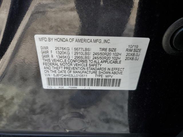 5J8YD4H53LL010511 - 2020 ACURA MDX TECHNOLOGY Negro foto 13