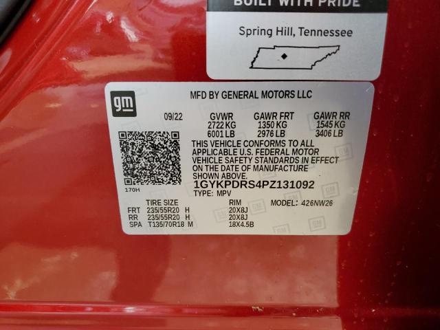 1GYKPDRS4PZ131092 - 2023 CADILLAC XT6 PREMIUM LUXURY RED photo 14