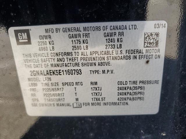 2GNALAEK5E1160793 - 2014 CHEVROLET EQUINOX LS BLACK photo 12