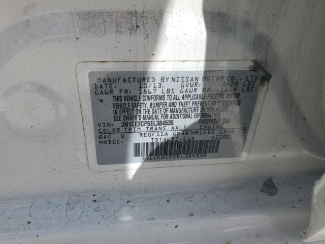 3N1CE2CP5EL384535 - 2014 NISSAN VERSA NOTE S WHITE photo 12