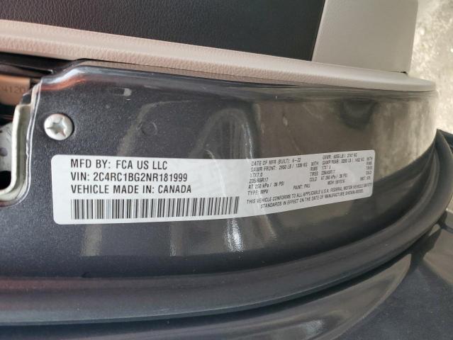 2C4RC1BG2NR181999 - 2022 CHRYSLER PACIFICA TOURING L ნაცრისფერი ფოტო 14