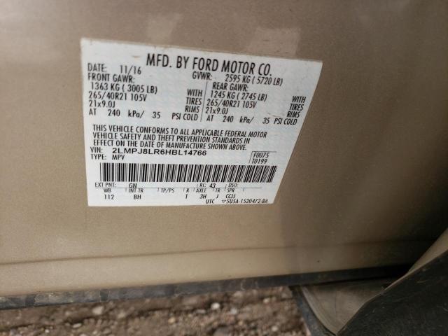 2LMPJ8LR6HBL14766 - 2014 LINCOLN MKX RESERVE GOLD photo 13