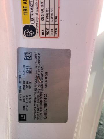 1G1FH3D74H0114034 - 2017 CHEVROLET CAMARO SS WHITE photo 13