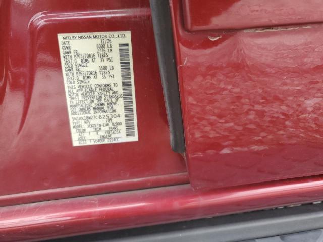 5N1AR18W27C625304 - 2007 NISSAN PATHFINDER LE 勃艮第红 照片 13