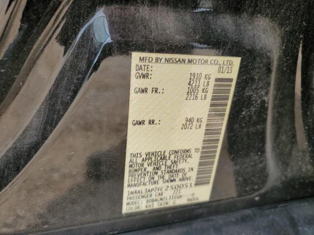 1N4AL3AP7FC250051 - 2015 NISSAN ALTIMA 2.5 BLACK photo 13