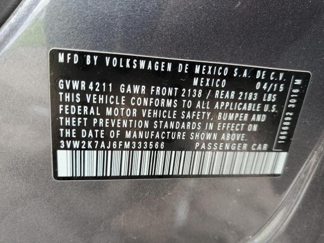 3VW2K7AJ6FM333566 - 2015 VOLKSWAGEN JETTA BASE 石墨色 照片 13