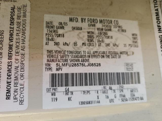 5LMFU28576LJ08528 - 2006 LINCOLN NAVIGATOR 白色 照片 13