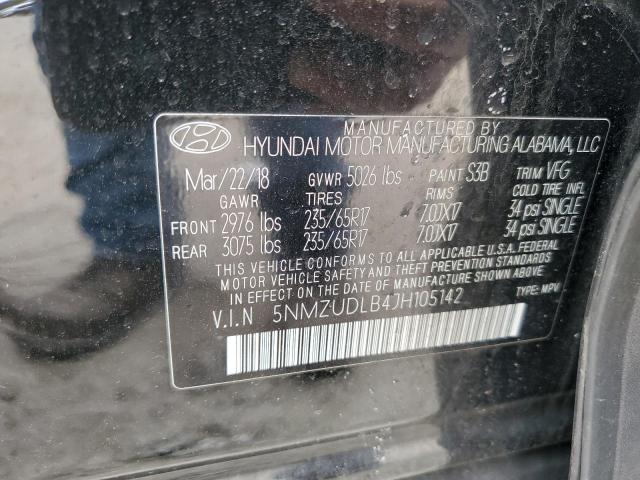 5NMZUDLB4JH105142 - 2018 HYUNDAI SANTA FE S BLACK photo 14