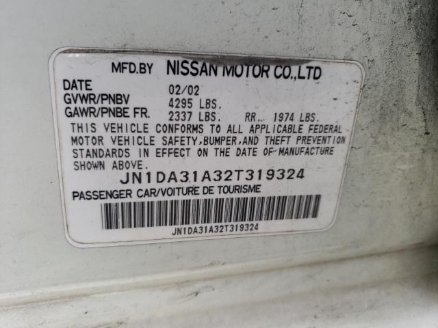 JN1DA31A32T319324 - 2002 NISSAN MAXIMA GLE WHITE photo 12