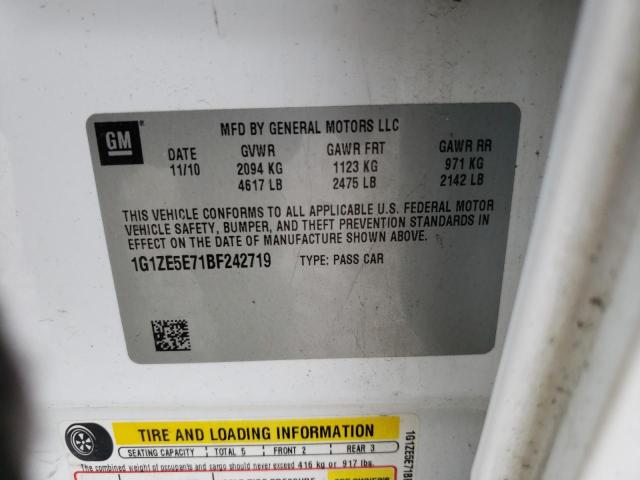 1G1ZE5E71BF242719 - 2011 CHEVROLET MALIBU LTZ თეთრი ფოტო 13