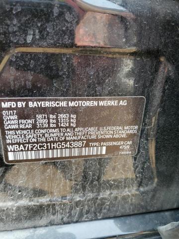 WBA7F2C31HG543887 - 2017 BMW 750 XI 黑色 照片 13