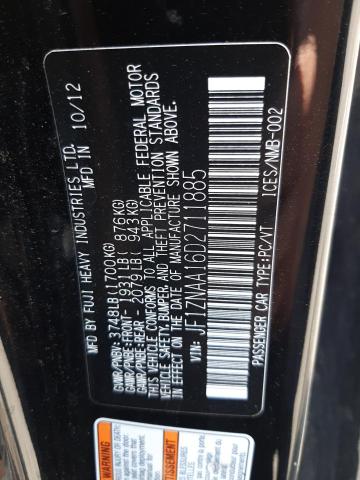 JF1ZNAA16D2711885 - 2013 TOYOTA SCION FR-S შავი ფოტო 12