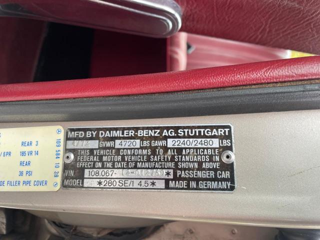 10806712012769 - 1972 MERCEDES-BENZ 280 SE SILVER photo 10