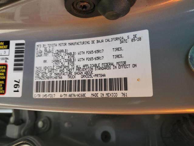 3TMAZ5CN8MM140766 - 2021 TOYOTA TACOMA DOUBLE CAB 银色 照片 13