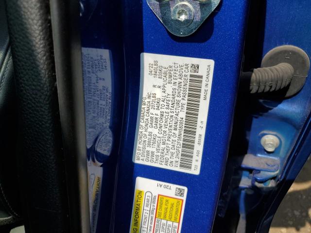 2HGFE2F56NH580854 - 2022 HONDA CIVIC SPORT 蓝色 照片 12