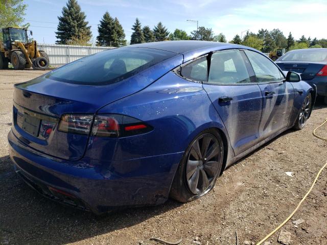 5YJSA1E56PF513152 - 2023 TESLA MODEL S BLUE photo 3