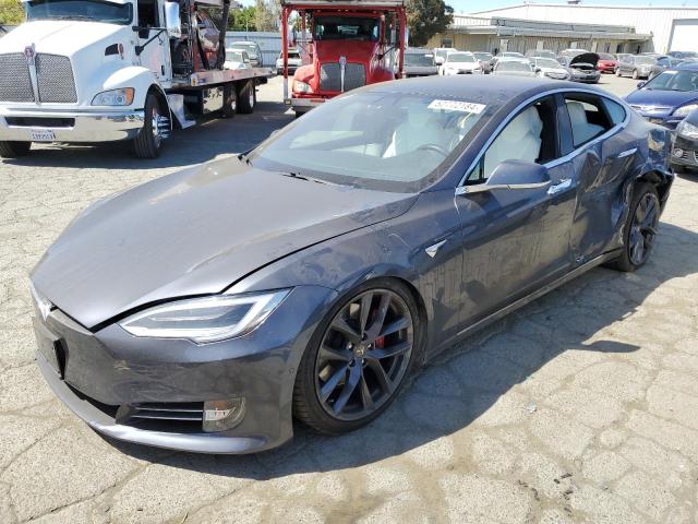 5YJSA1E24HF199752 - 2017 TESLA MODEL S ნაცრისფერი ფოტო 1