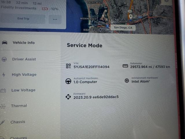 5YJSA1E20FF114094 - 2015 TESLA MODEL S Mavi foto 9