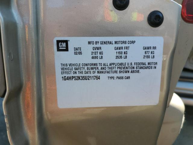 1G4HP52K35U211764 - 2005 BUICK LESABRE CUSTOM GOLD photo 12