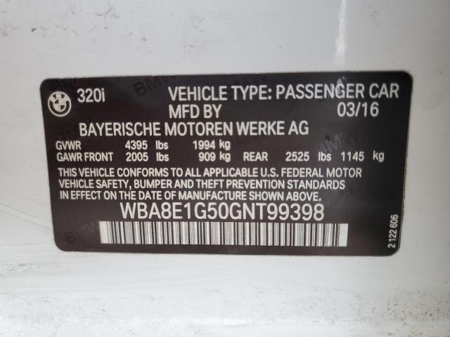 WBA8E1G50GNT99398 - 2016 BMW 320 I WHITE photo 13