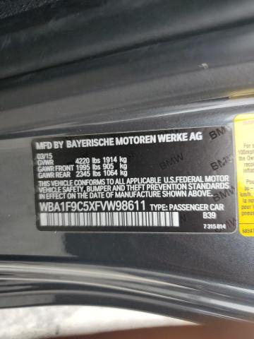 WBA1F9C5XFVW98611 - 2015 BMW 228 I SULEV GRAY photo 12