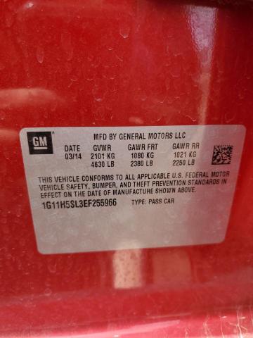 1G11H5SL3EF255966 - 2014 CHEVROLET MALIBU LTZ RED photo 12