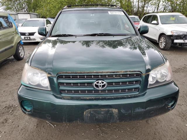 JTEHD21A120013400 - 2002 TOYOTA HIGHLANDER GREEN photo 5