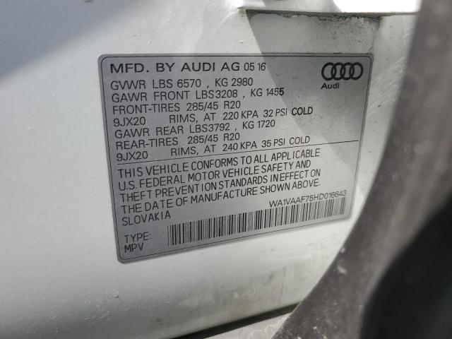 WA1VAAF75HD016643 - 2017 AUDI Q7 PRESTIGE 白色 照片 13