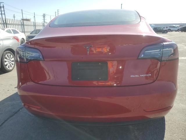 5YJ3E1EB1NF273763 - 2022 TESLA MODEL 3 红色 照片 6