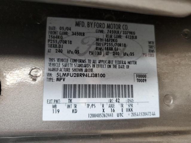 5LMFU28R94LJ38100 - 2004 LINCOLN NAVIGATOR 棕色 照片 13