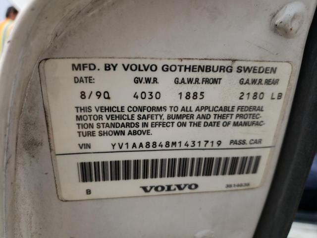 YV1AA8848M1431719 - 1991 VOLVO 240 WHITE photo 12