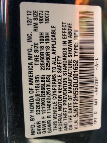 5J6TF2H55DL001652 - 2013 HONDA CROSSTOUR EXL გრაფიტი ფოტო 13