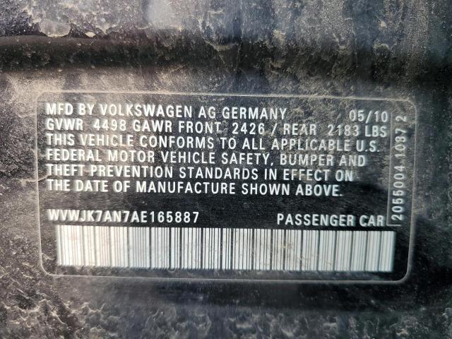 WVWJK7AN7AE165887 - 2010 VOLKSWAGEN PASSAT KOMFORT BLACK photo 12