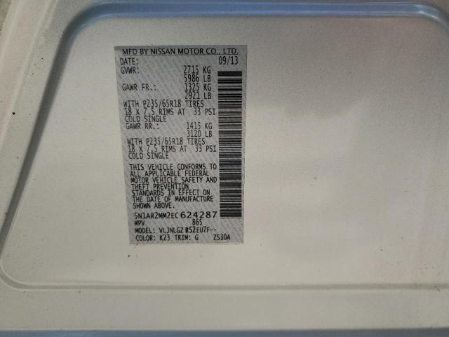 5N1AR2MM2EC624287 - 2014 NISSAN PATHFINDER S SILVER photo 13