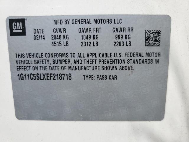 1G11C5SLXEF218718 - 2014 CHEVROLET MALIBU 1LT WHITE photo 12