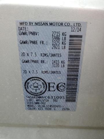 5N1AR2MM4FC631095 - 2015 NISSAN PATHFINDER S Gümüş foto 13