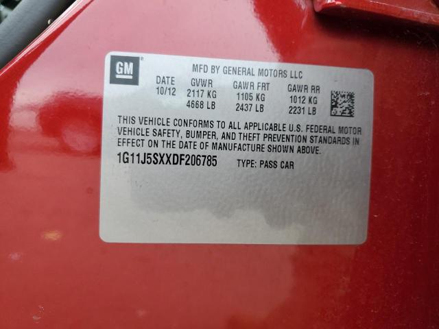 1G11J5SXXDF206785 - 2013 CHEVROLET MALIBU LTZ RED photo 12