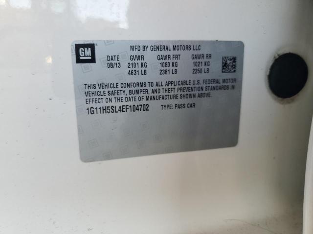 1G11H5SL4EF104702 - 2014 CHEVROLET MALIBU LTZ WHITE photo 12