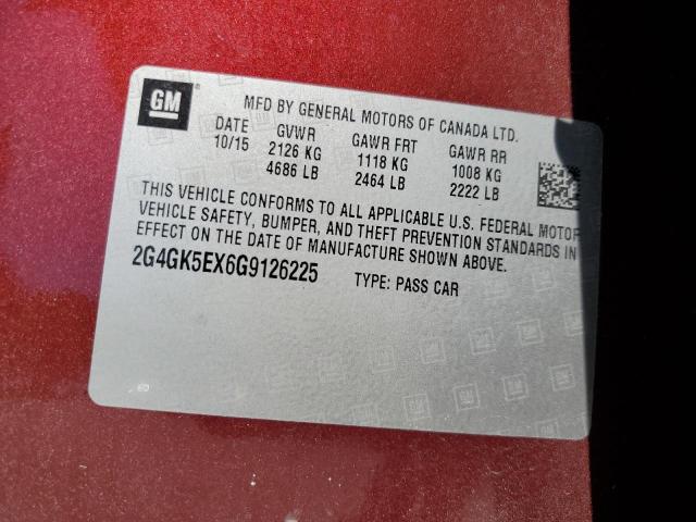 2G4GK5EX6G9126225 - 2016 BUICK REGAL BURGUNDY photo 12