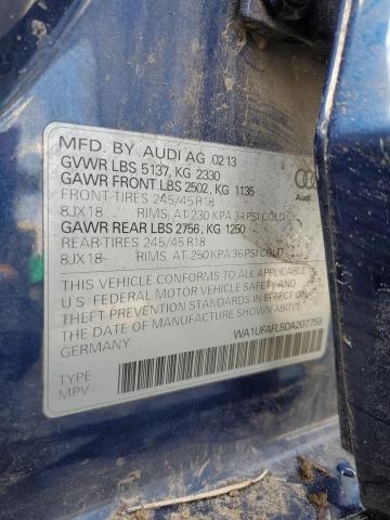 WA1UFAFL5DA207758 - 2013 AUDI A4 ALLROAD PREMIUM PLUS BLUE photo 13