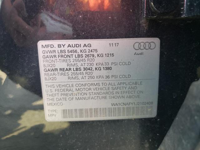 WA1CNAFY1J2102408 - 2018 AUDI Q5 PRESTIGE BLUE photo 12