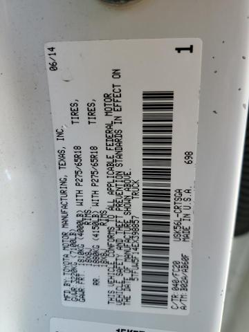 5TFUW5F14EX398857 - 2014 TOYOTA TUNDRA DOUBLE CAB SR/SR5 WHITE photo 13