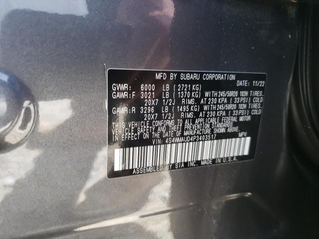 4S4WMAUD4P3403517 - 2023 SUBARU ASCENT LIMITED GRAY photo 13