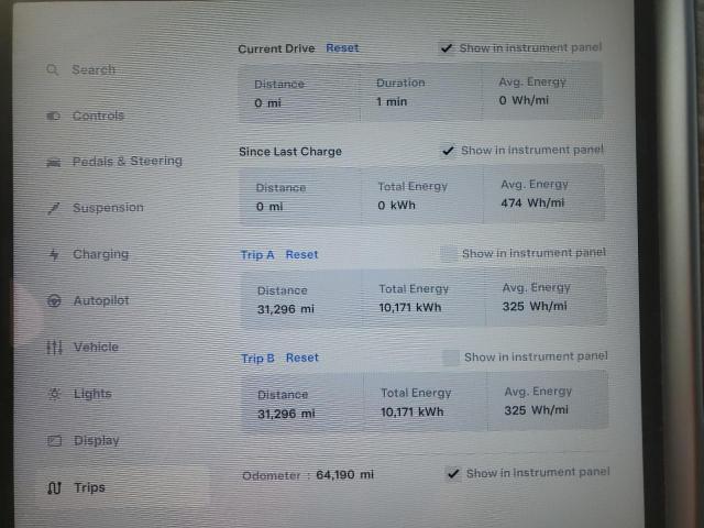 5YJSA1E22KF338655 - 2019 TESLA MODEL S ნაცრისფერი ფოტო 9