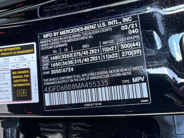 4JGFD6BB8MA455335 - 2021 MERCEDES-BENZ GLE COUPE AMG 53 4MATIC BLACK photo 9