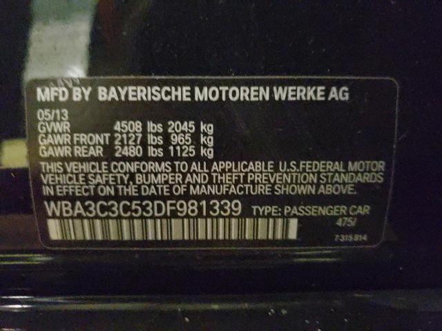 WBA3C3C53DF981339 - 2013 BMW 320 I XDRIVE BLACK photo 12