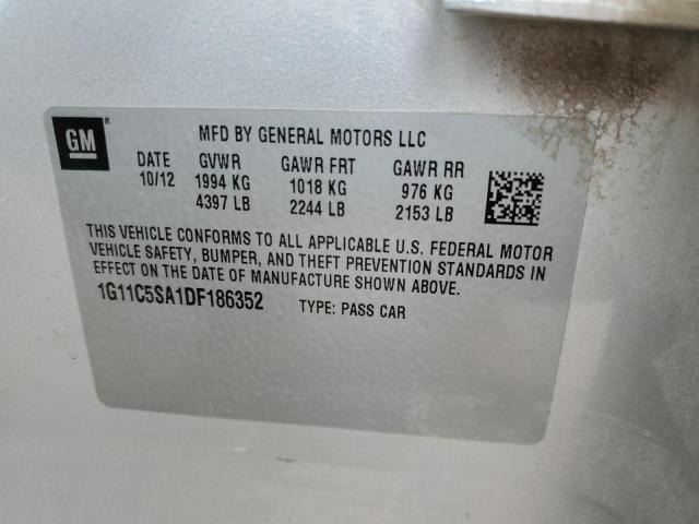 1G11C5SA1DF186352 - 2013 CHEVROLET MALIBU 1LT SILVER photo 12