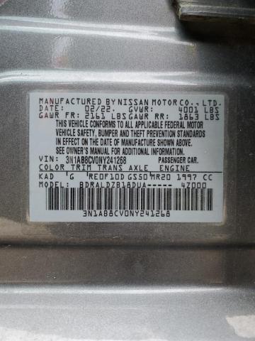 3N1AB8CV0NY241268 - 2022 NISSAN SENTRA SV GRAY photo 12